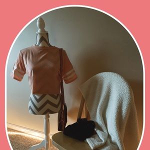 Pink Striped Sleeve crop top